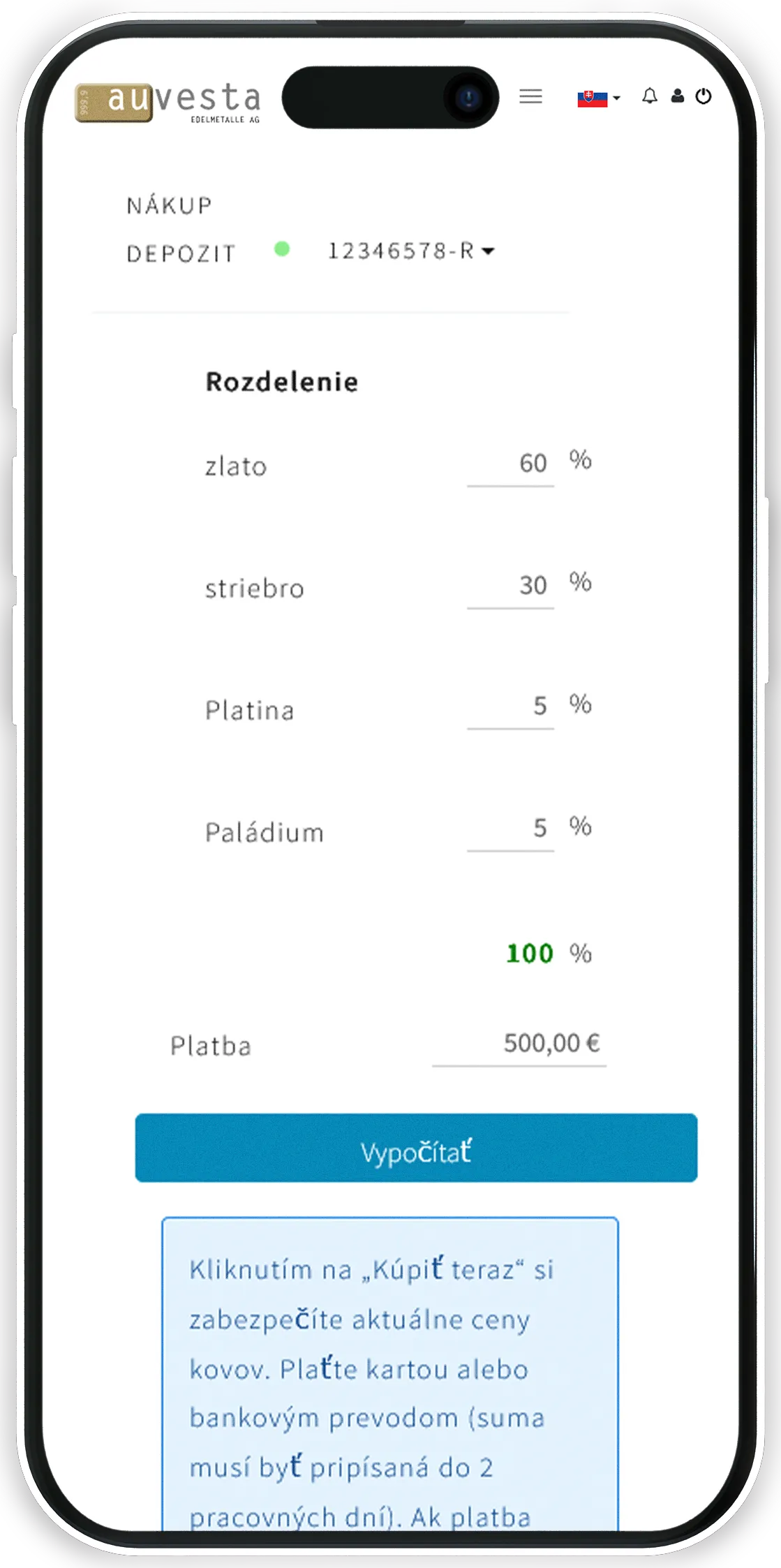 Nákup - Jednoduchý celosvetový online nákup zlata