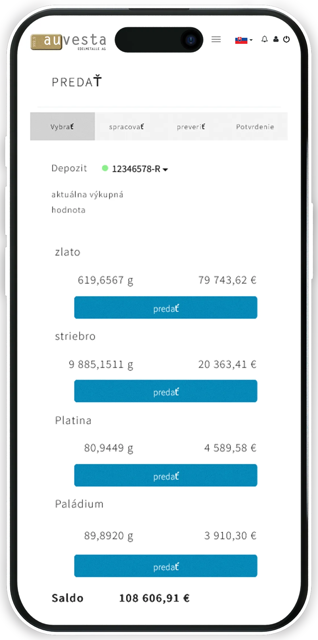 Predaj - Celosvetový online predaj zlata  s presnosťou na cent.